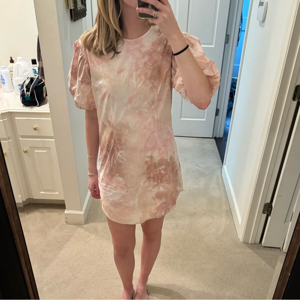 A.L.C. Jess Tie-Dye Puff Sleeve Mini Dress